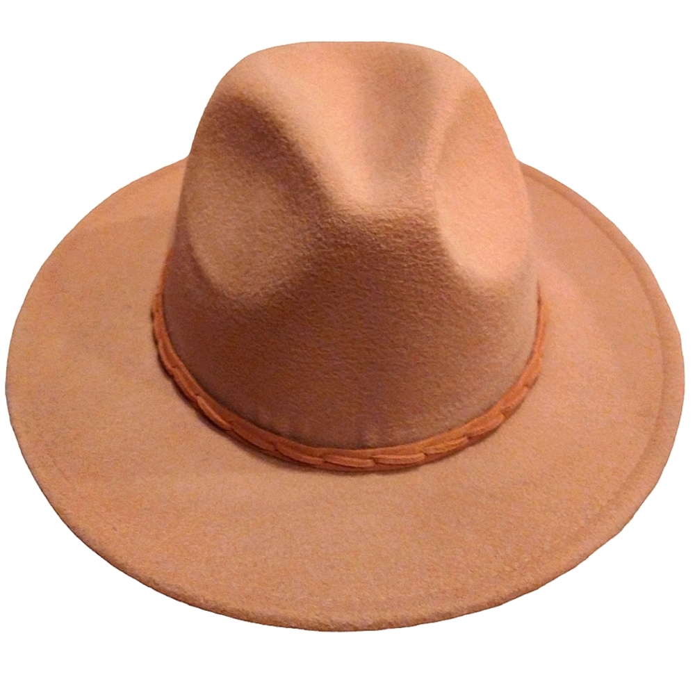 Time and True Ladies Braided Trim Fedora Hat